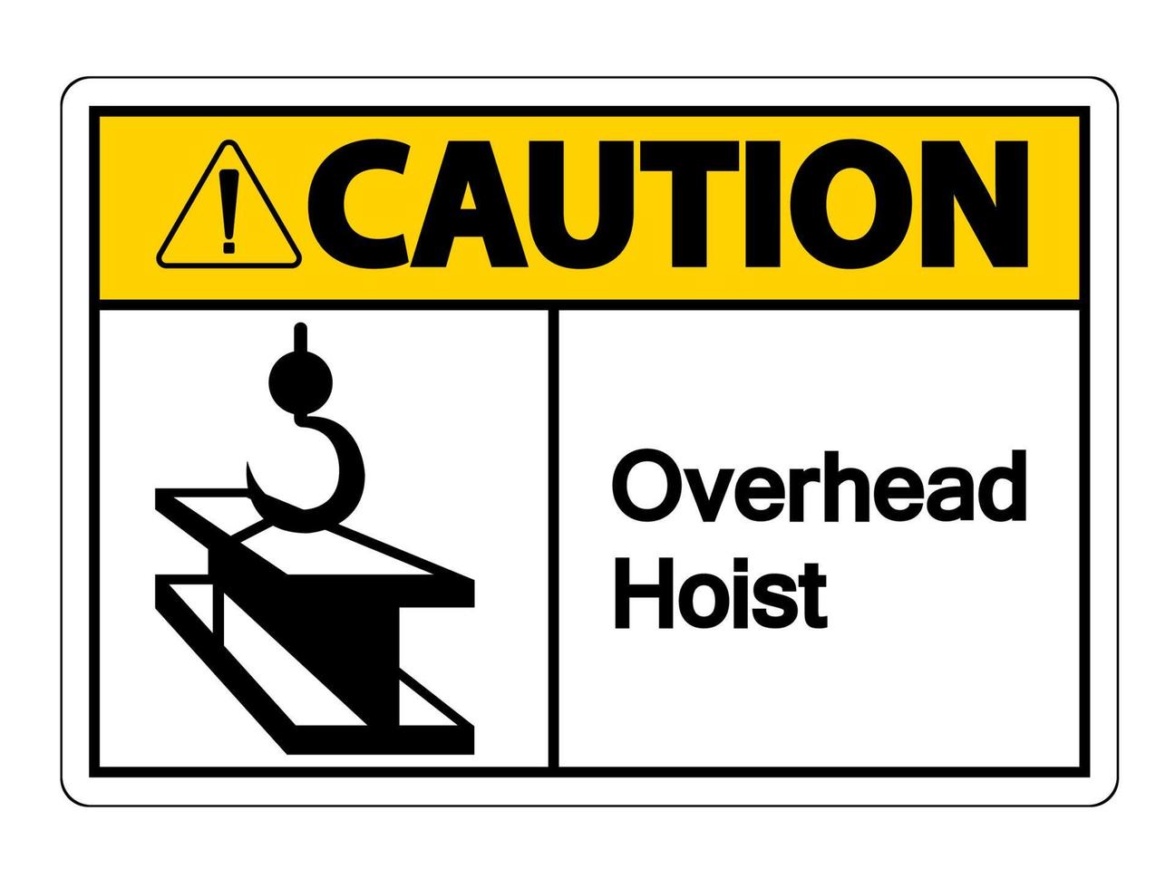 voorzichtigheid overhead takel symbool teken op witte achtergrond vector