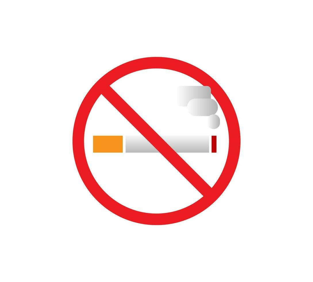 niet roken-logo. verboden teken icoon. platte ontwerpstijl. vector illustratie
