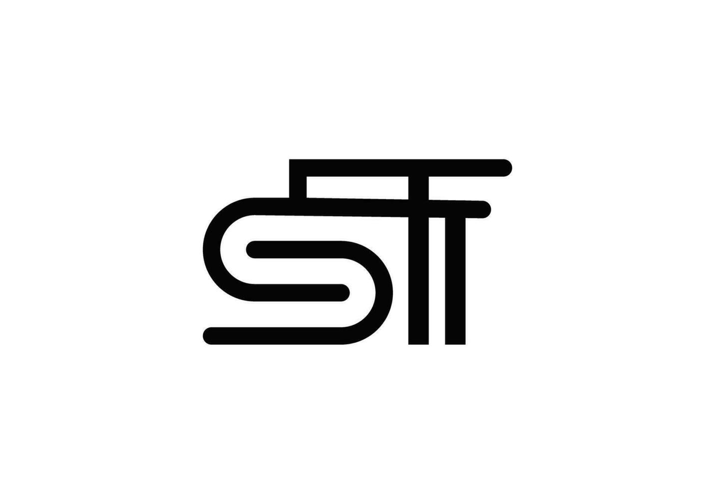 st monogram logo vrij vector