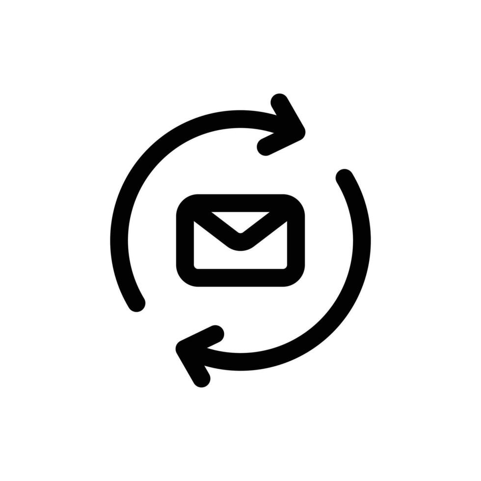 vernieuwen e-mail icoon in modieus schets stijl geïsoleerd Aan wit achtergrond. vernieuwen e-mail silhouet symbool voor uw website ontwerp, logo, app, ui. vector illustratie, eps10.