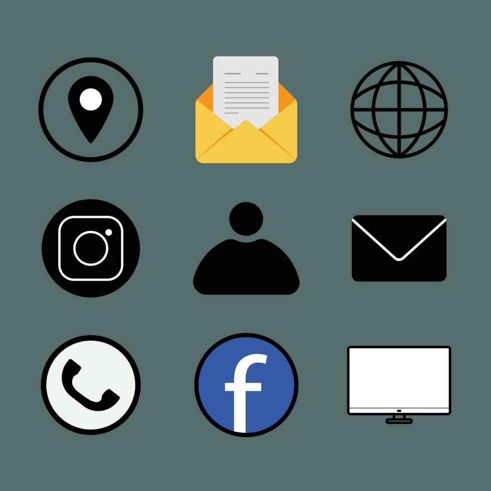 vrij vector sociaal media icoon en logos reeks ontwerp