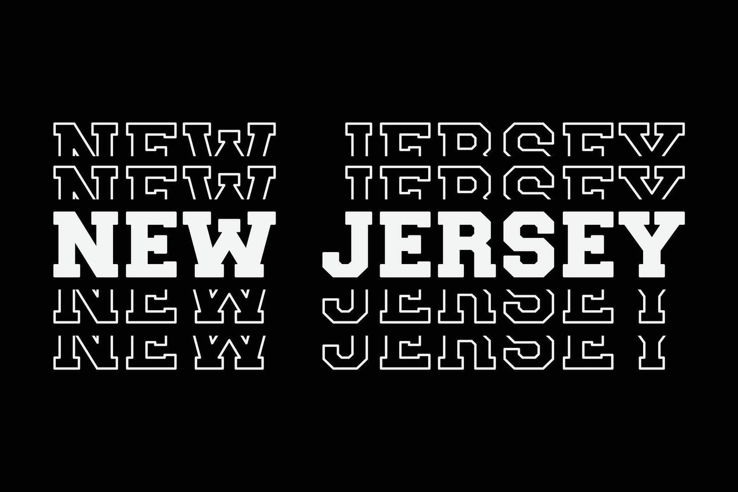 patriottisch Verenigde Staten van Amerika staat nieuw Jersey t-shirt ontwerp vector