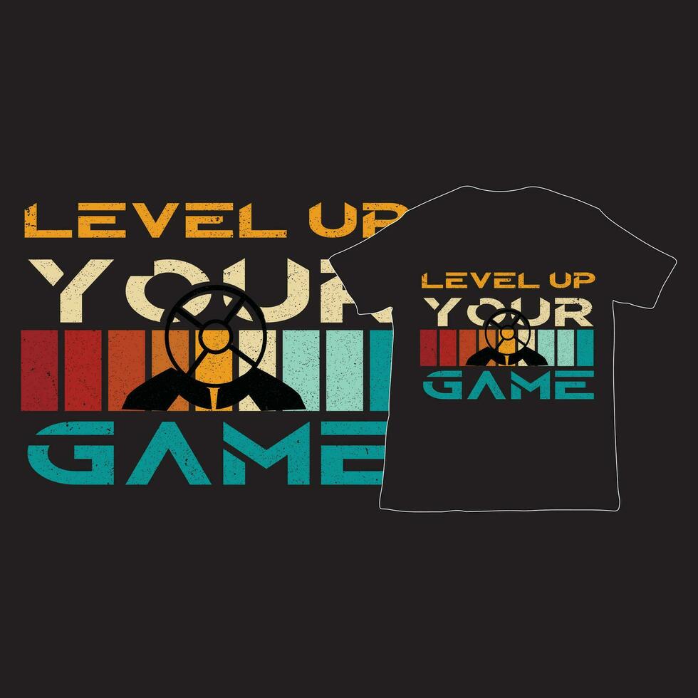 niveau omhoog uw spel, gaming t overhemd ontwerp vector