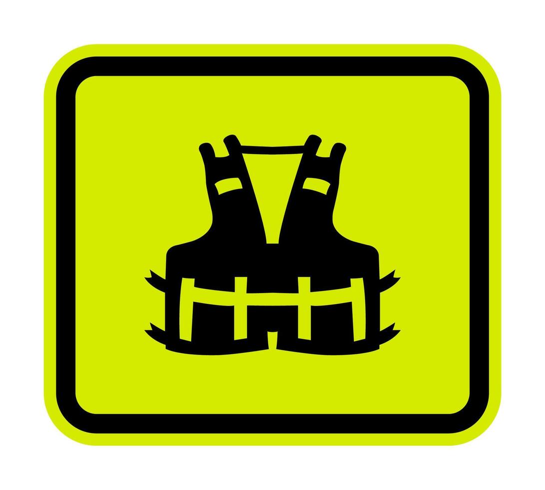 ppe-pictogram. het dragen van een reddingsvest voor het teken van het veiligheidssymbool isoleren op witte achtergrond, vectorillustratie eps.10 vector