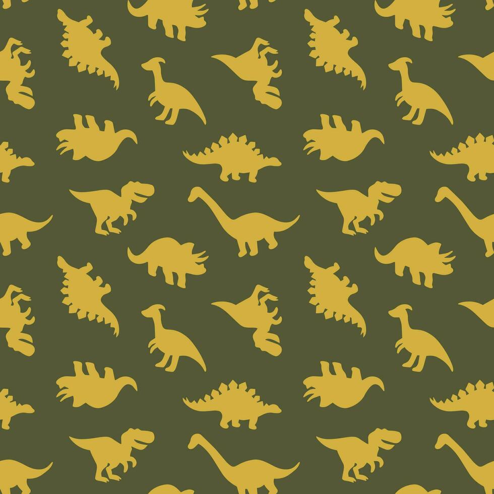 dinosaurus naadloos vector illustratie patroon geïsoleerd Aan groen achtergrond