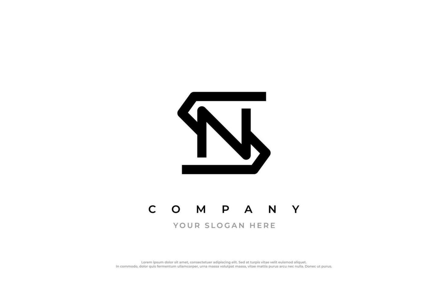 gemakkelijk brief NS of sn logo ontwerp vector