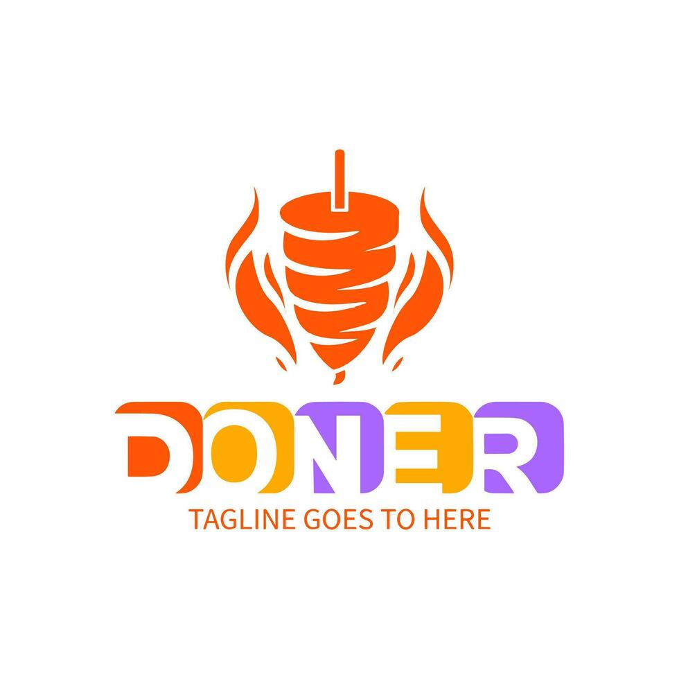 shoarma logo voor restaurants en markten. doner kebab logo sjabloon. vector