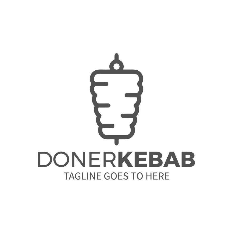 shoarma logo voor restaurants en markten. doner kebab logo sjabloon. vector