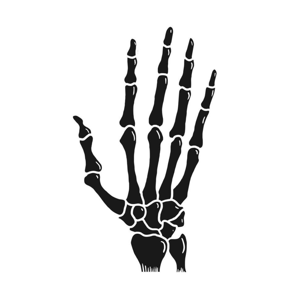 hand- skelet bot vector illustratie