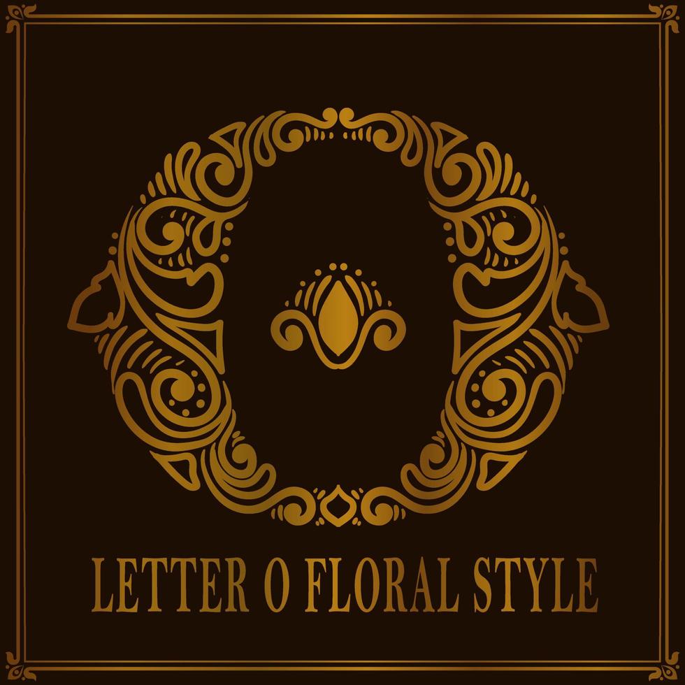 vintage letter o bloemenpatroonstijl vector