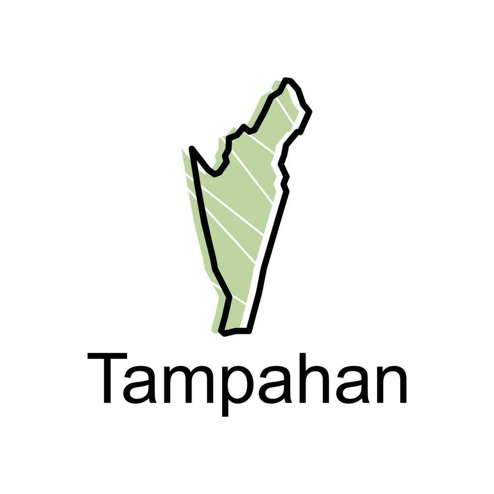 kaart stad van tampahan wereld kaart Internationale vector sjabloon met schets grafisch stijl, geïsoleerd Aan wit achtergrond