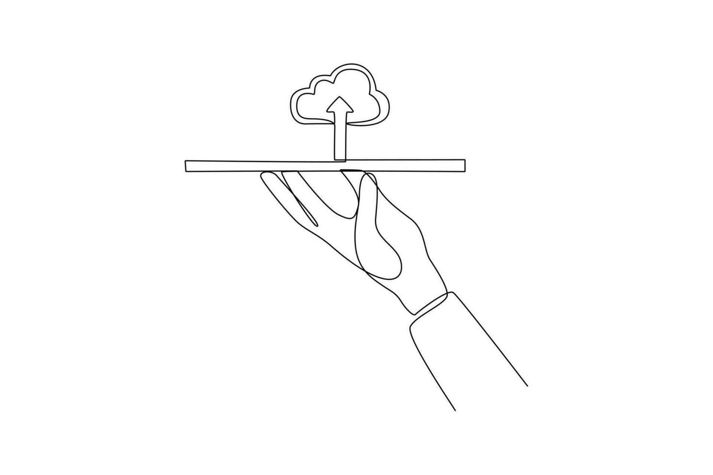 een doorlopend lijn tekening van informatie technologie concept. tekening vector illustratie in gemakkelijk lineair stijl.