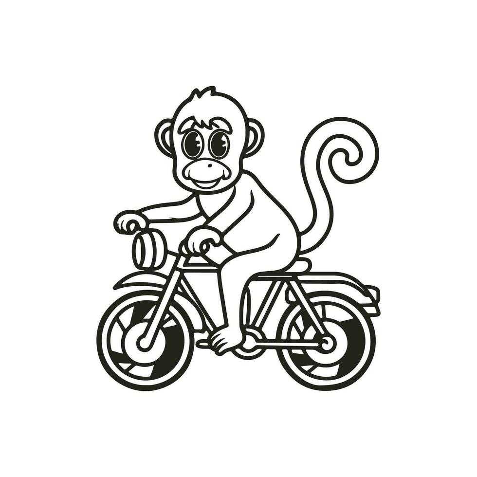 dier schets voor aap Aan fiets vector