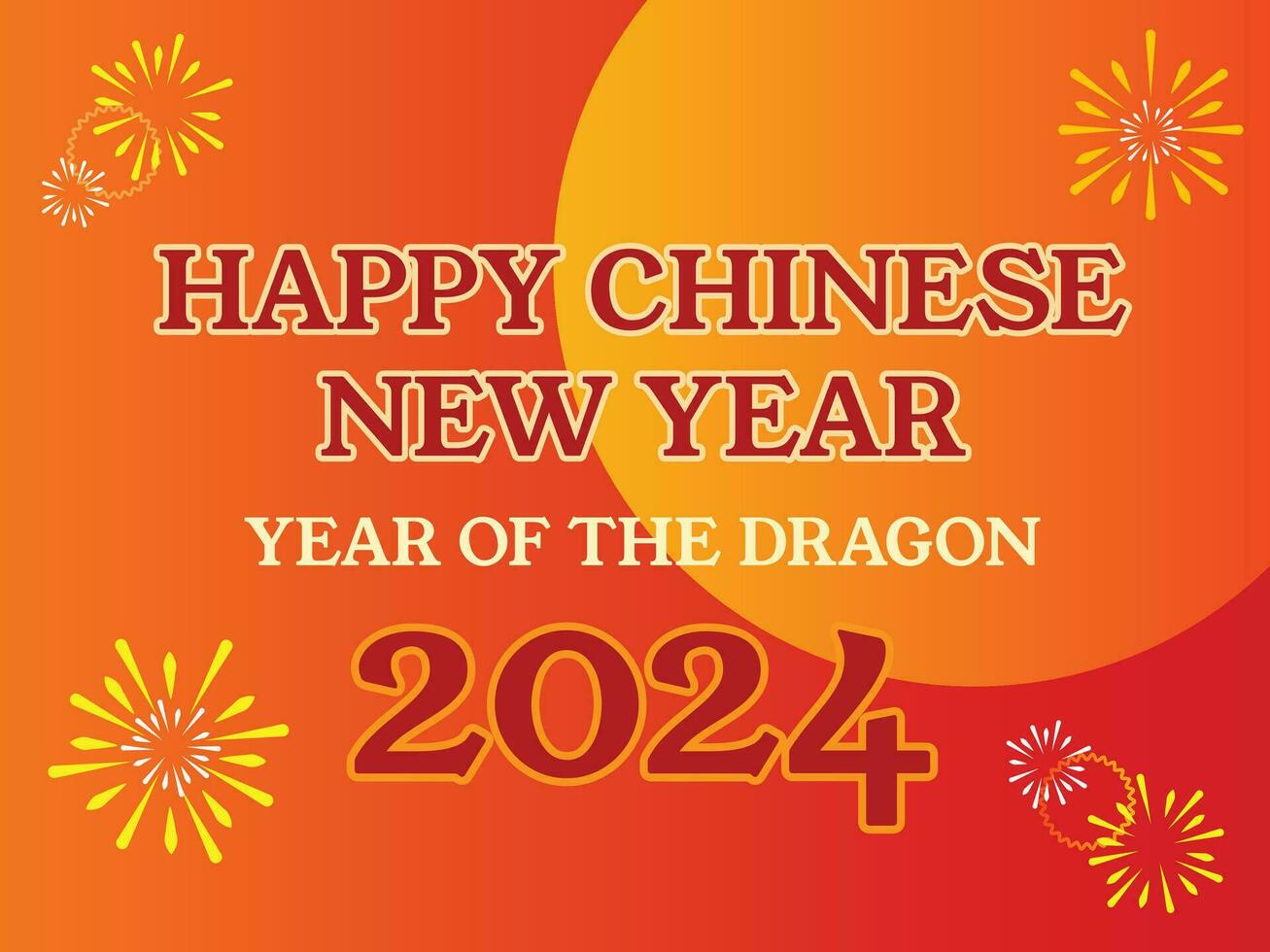 gelukkig Chinese nieuw jaar 2024 jaar van de draak vector ontwerp banier met decoratief vuurwerk ornamenten geïsoleerd Aan horizontaal rood achtergrond.