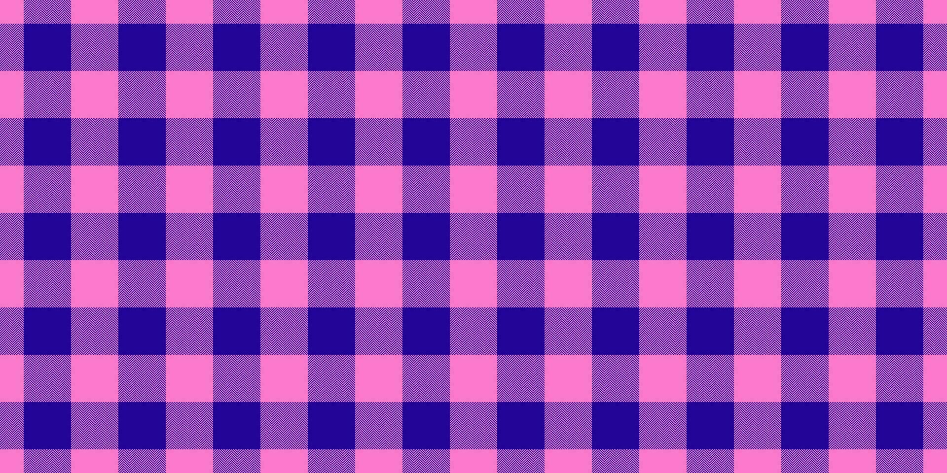 kledingstuk naadloos textiel controleren, Koreaans patroon Schotse ruit vector. verjaardag plaid achtergrond structuur kleding stof in roze en indigo kleuren. vector