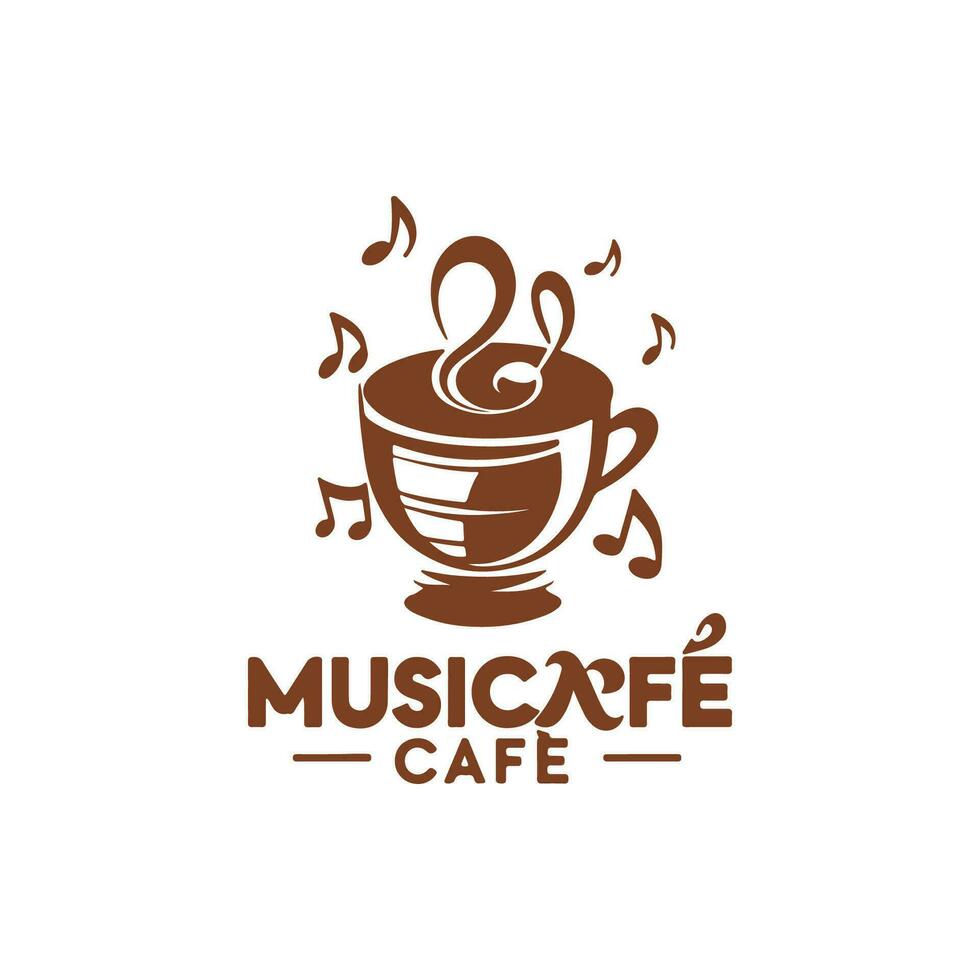 visueel dwingend logo voor een muziek- themed cafe genaamd muziek cafe vector