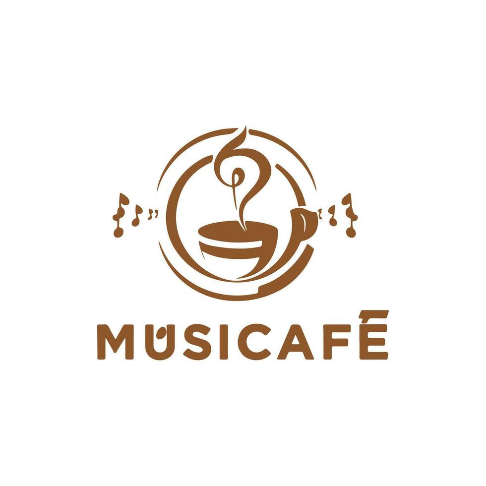 visueel dwingend logo voor een muziek- themed cafe genaamd muziek cafe vector