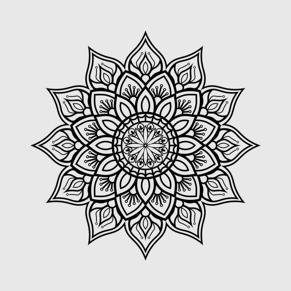 lineal bloemen mandala creatief sier- decoratief element cirkel vorm vector illustratie