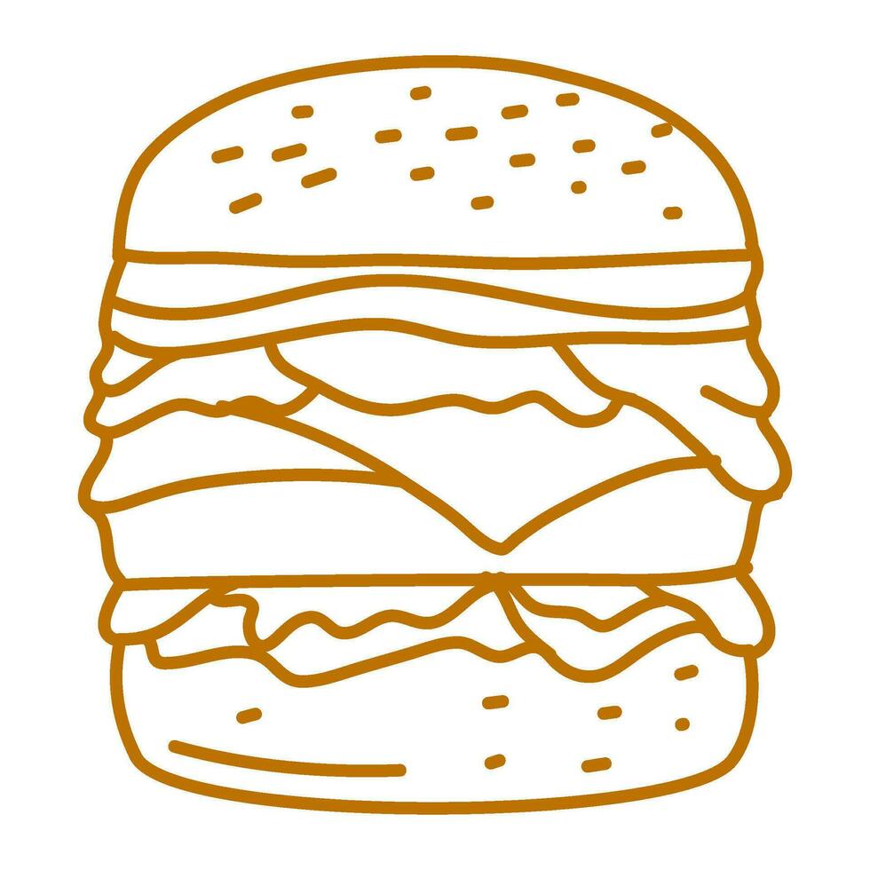Hamburger tekening. hamburger tekening. hand- getrokken van hamburger. tekening van Hamburger. snel voedsel tekening element. vector