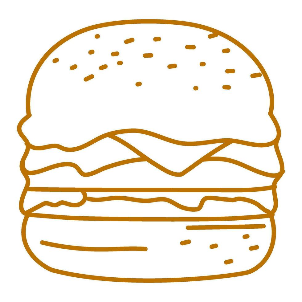 Hamburger tekening. hamburger tekening. hand- getrokken van hamburger. tekening van Hamburger. snel voedsel tekening element. vector