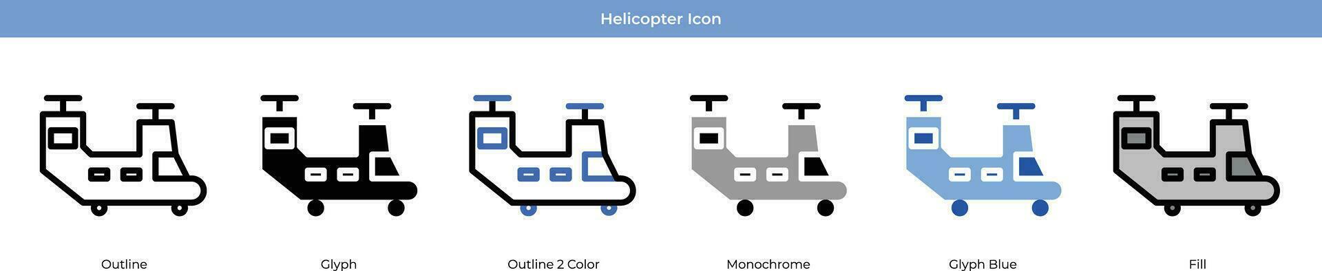 helikopter icoon reeks vector