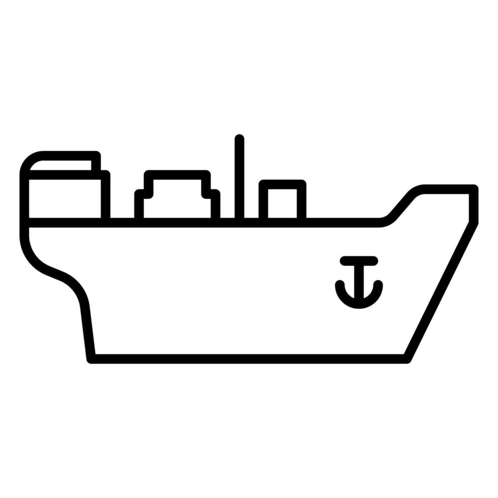 schip icoon of logo illustratie schets zwart stijl vector