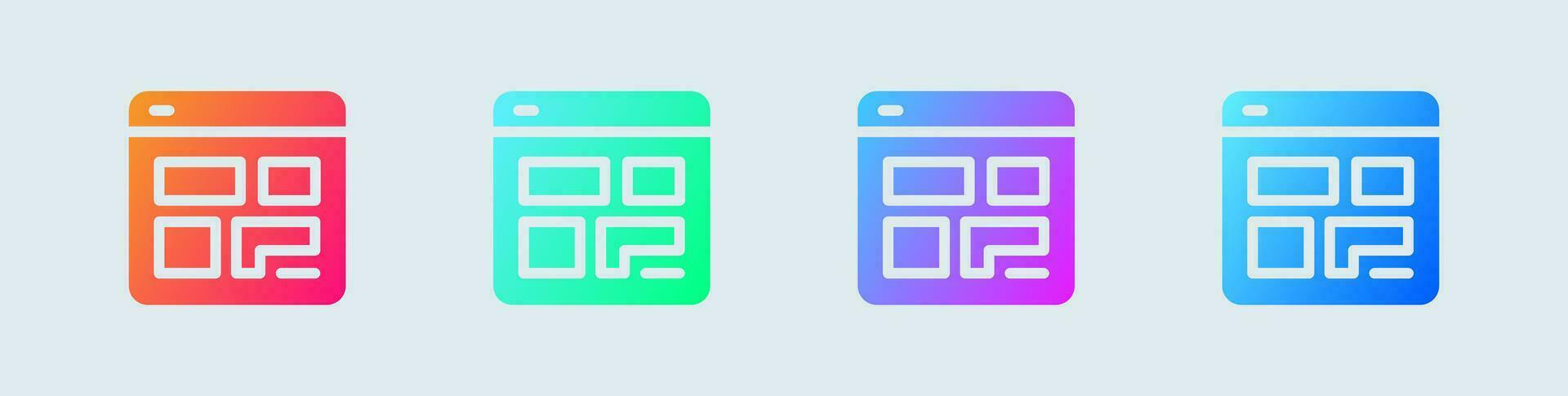 lay-out solide icoon in helling kleuren. dashboard tekens vector illustratie.