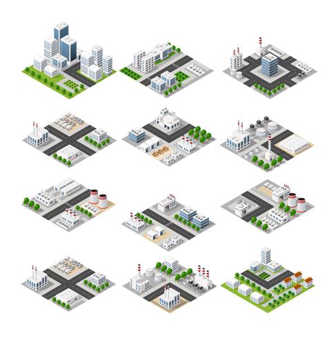 Isometrische concept van de stad vector