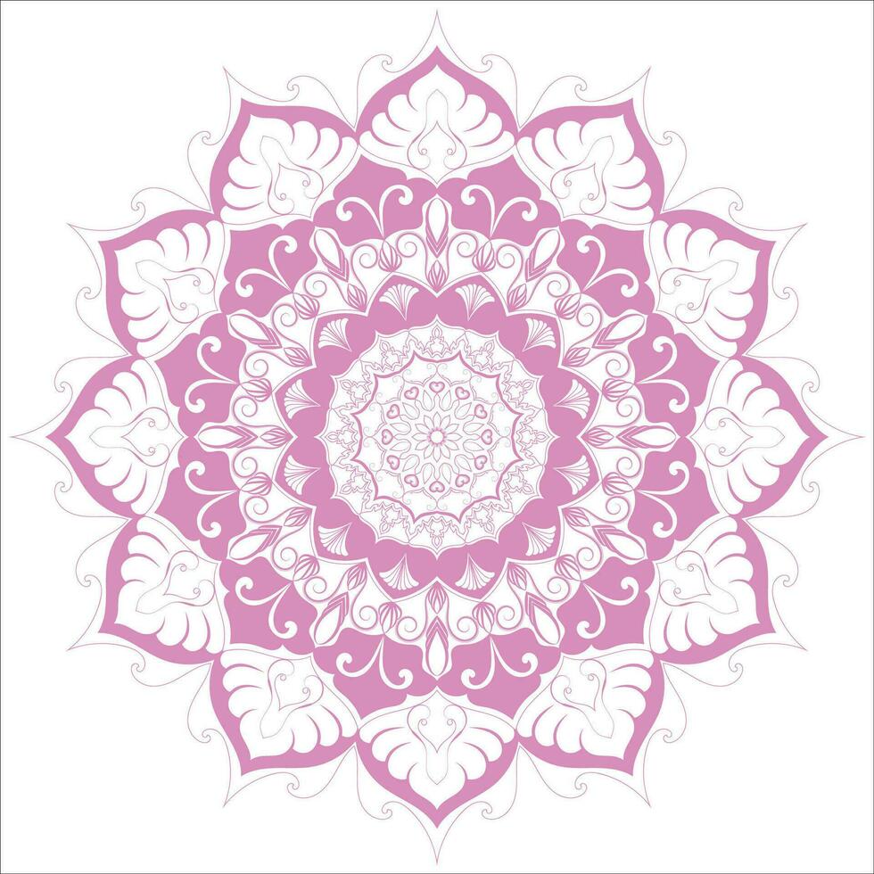 roze cirkel mandala lijnen voor decoreren kleding stof. het drukken Aan decoratief kaart papier vector