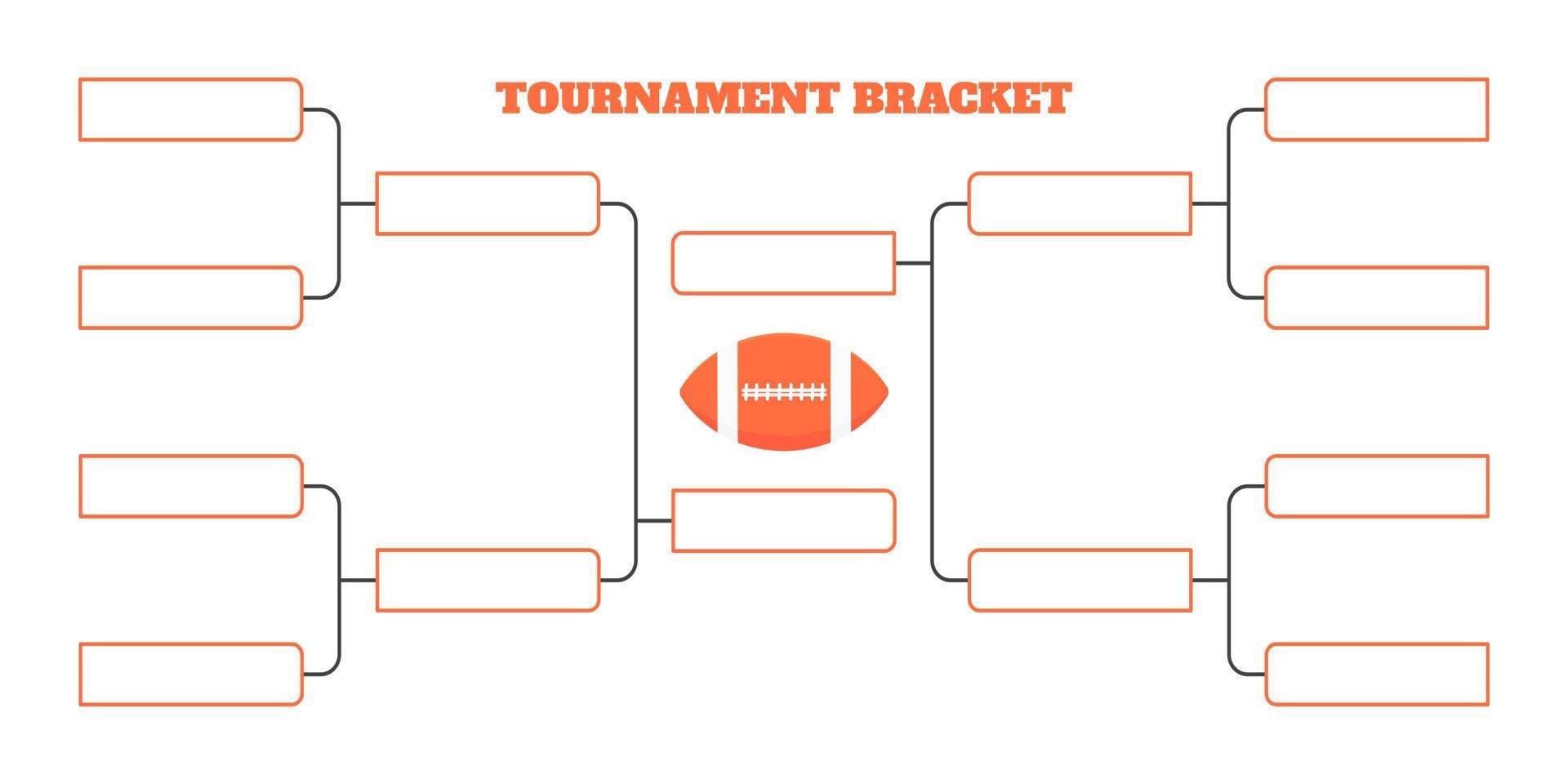 8 american football team toernooi beugel kampioenschap sjabloon vlakke stijl ontwerp vectorillustratie vector