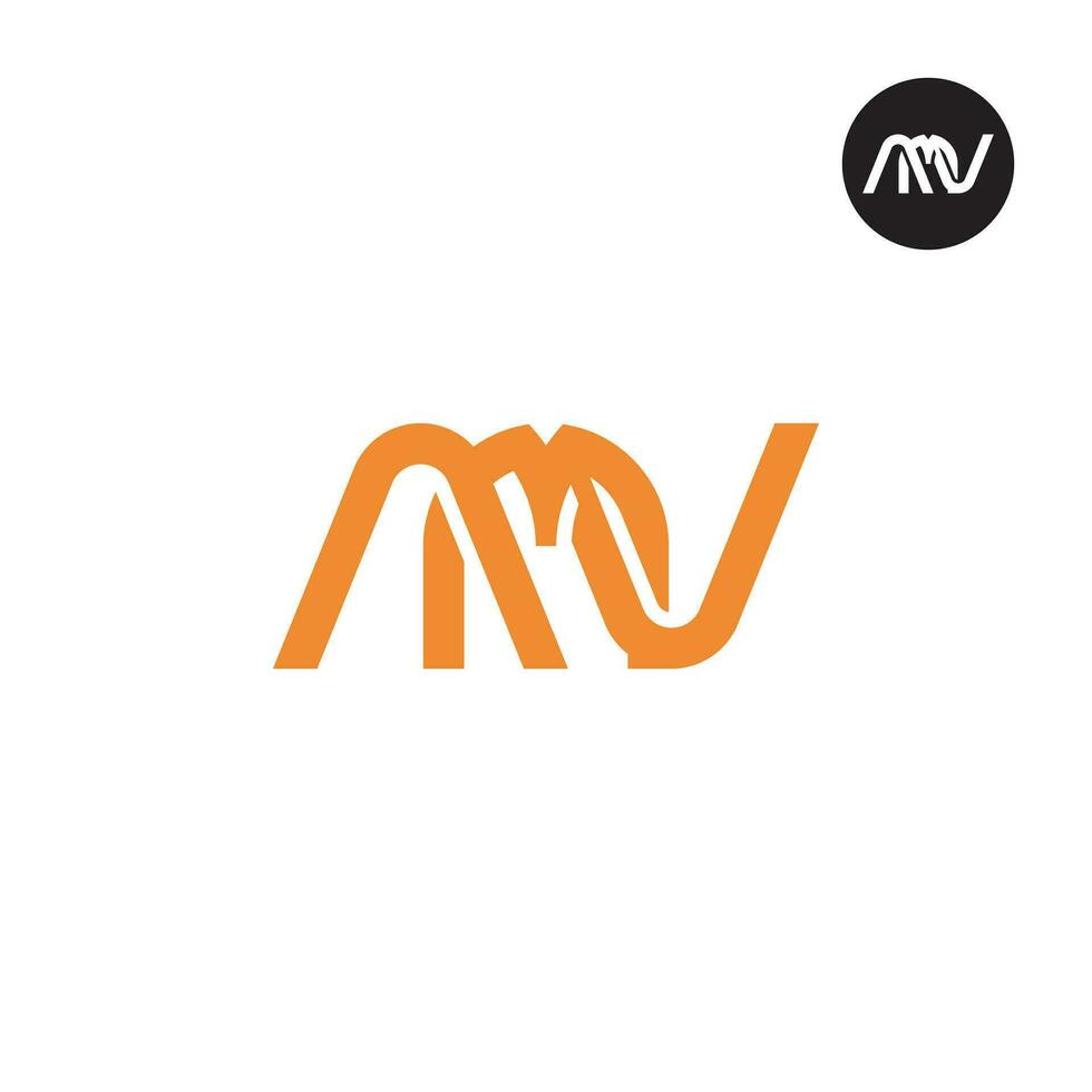 brief amv monogram logo ontwerp vector