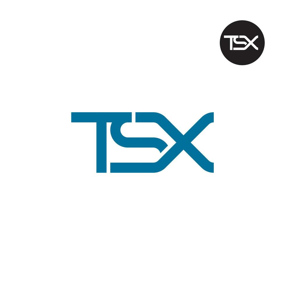 brief tsx monogram logo ontwerp vector