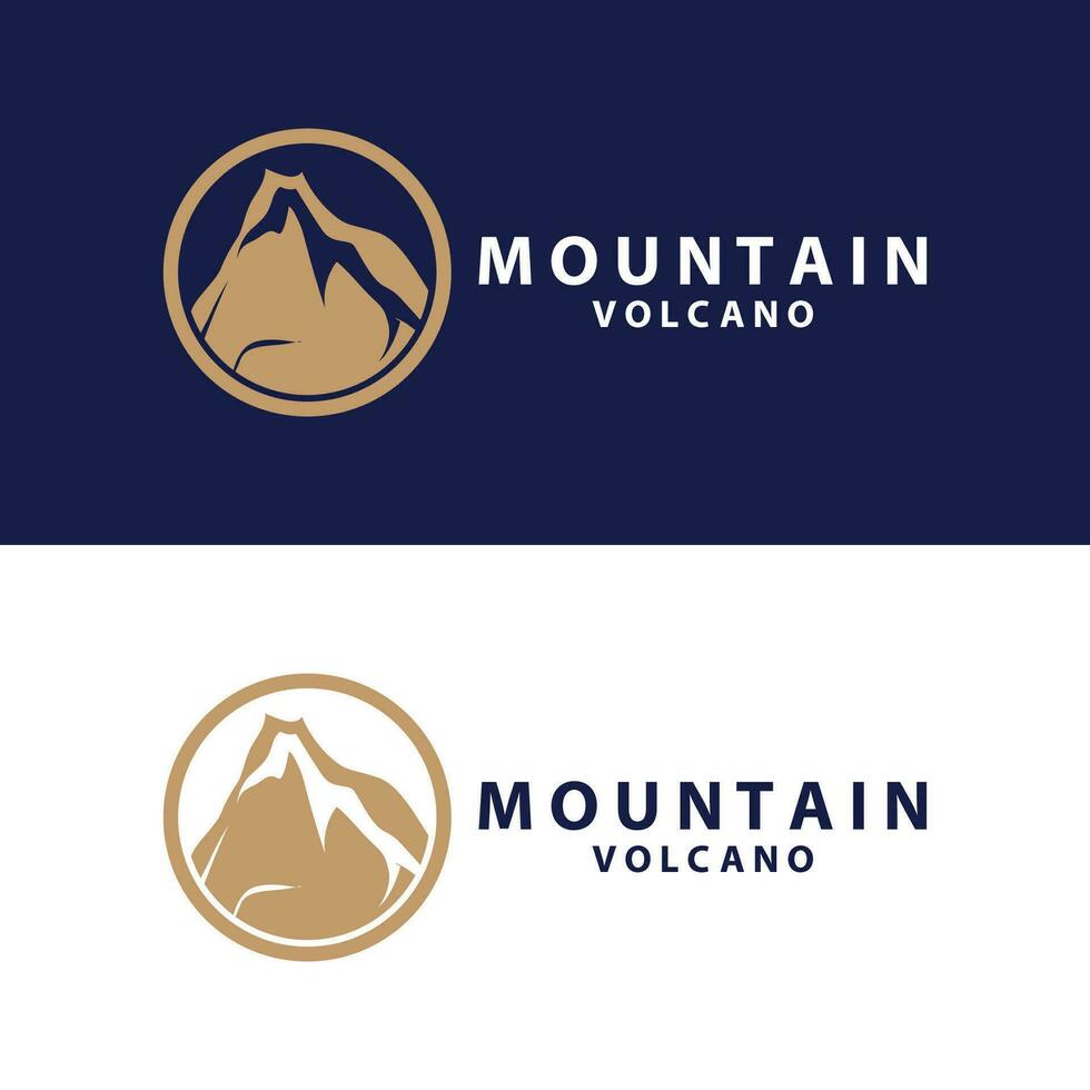 vulkaan logo ontwerp inspiratie natuurlijk landschap vulkaan uitbarsting berg elegant premie vector