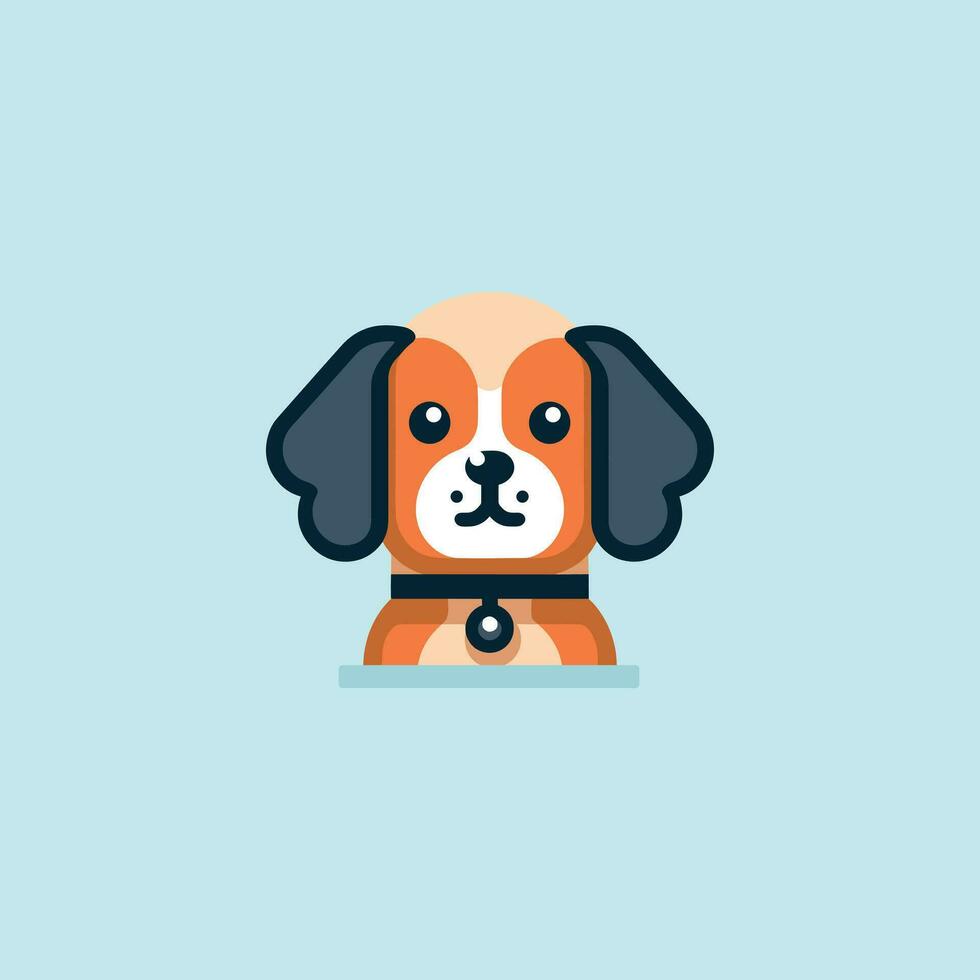 vlak hond portret vector illustratie