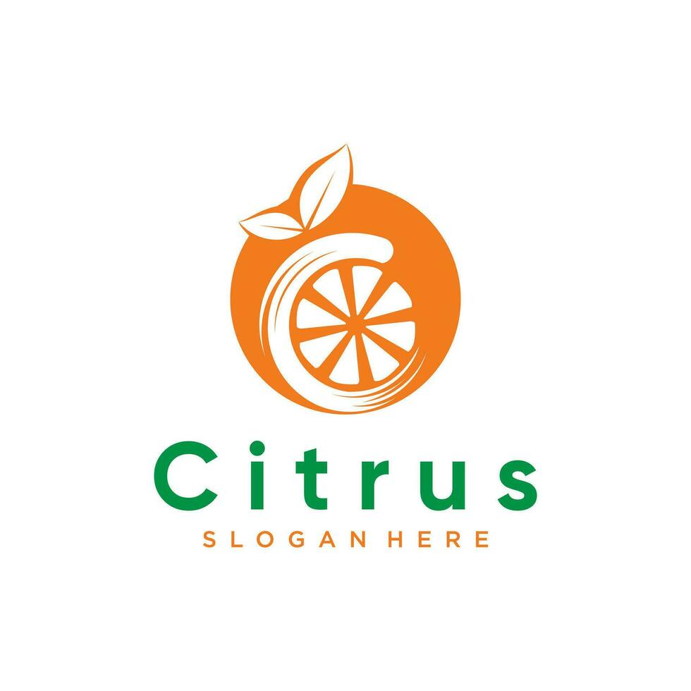 citrus logo ontwerp met creatief concept premie vector