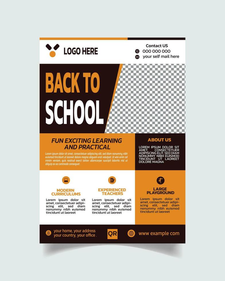 modern terug naar school- folder of school- toelating brochure sjabloon vector het dossier