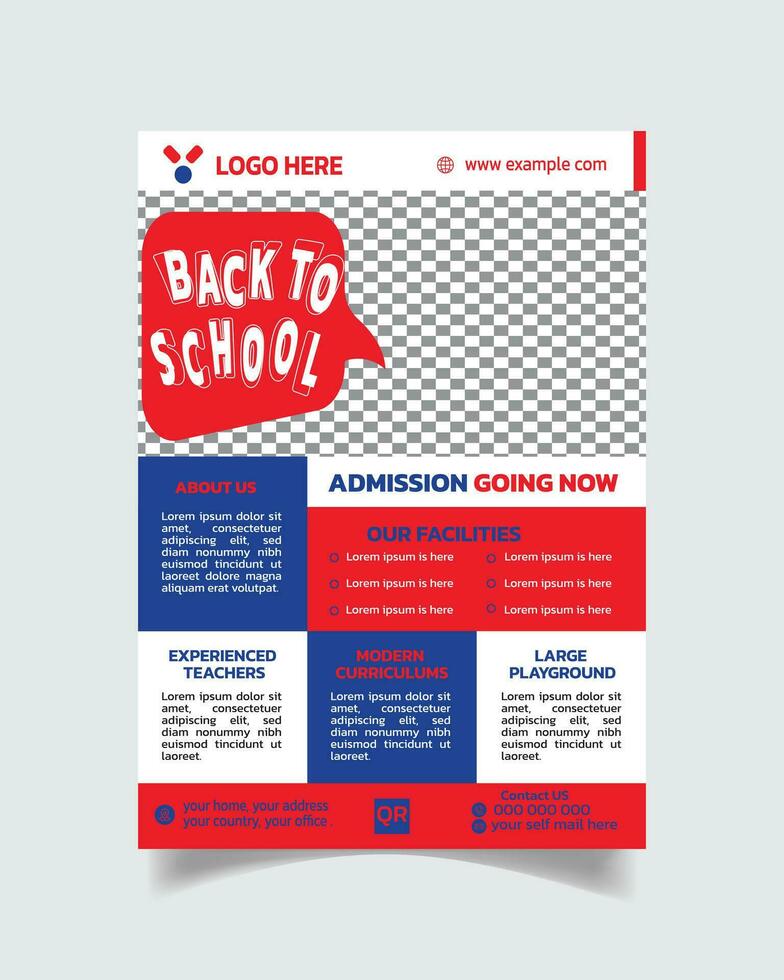 trending kinderen school- poster en creatief ontwerp school- brochure toelating folder vector het dossier