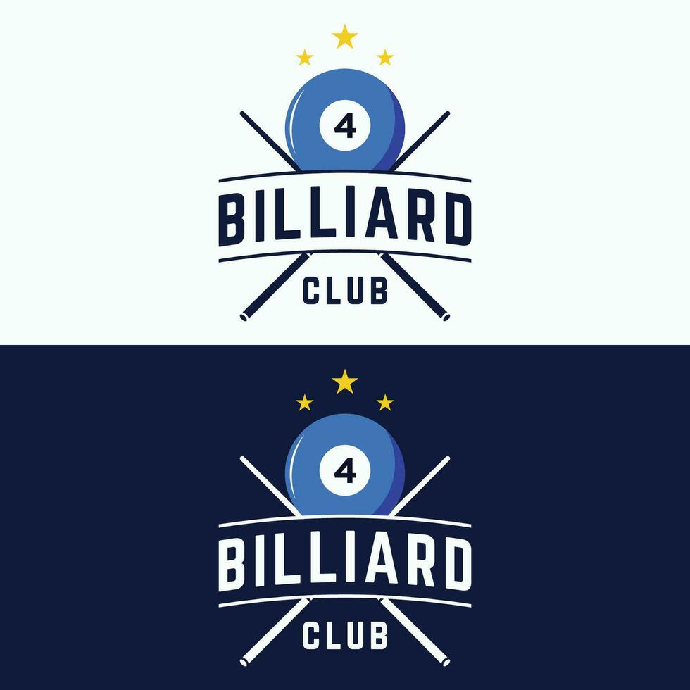 biljart en keu keu creatief logo sjabloon ontwerp. logos van biljart sport- spellen, Clubs, toernooien en kampioenschappen. vector