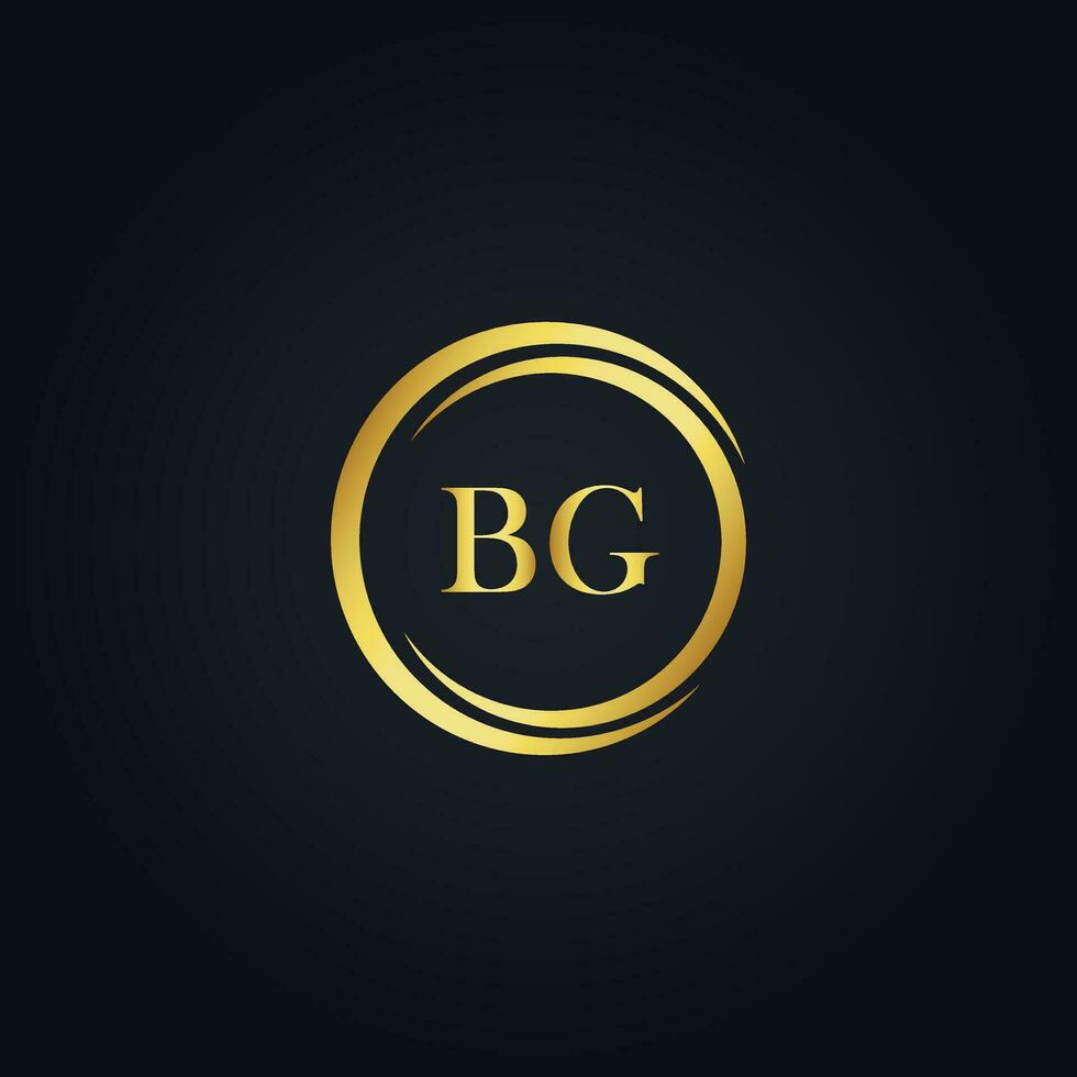 eerste brief b en g, bg, goud logo icoon, classy goud brief monogram logo icoon geschikt voor boetiek, restaurant, bruiloft onderhoud, hotel of bedrijf vector