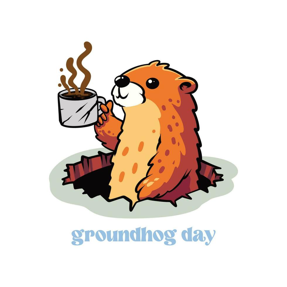 gelukkig groundhog dag banier ontwerp. stickers vector