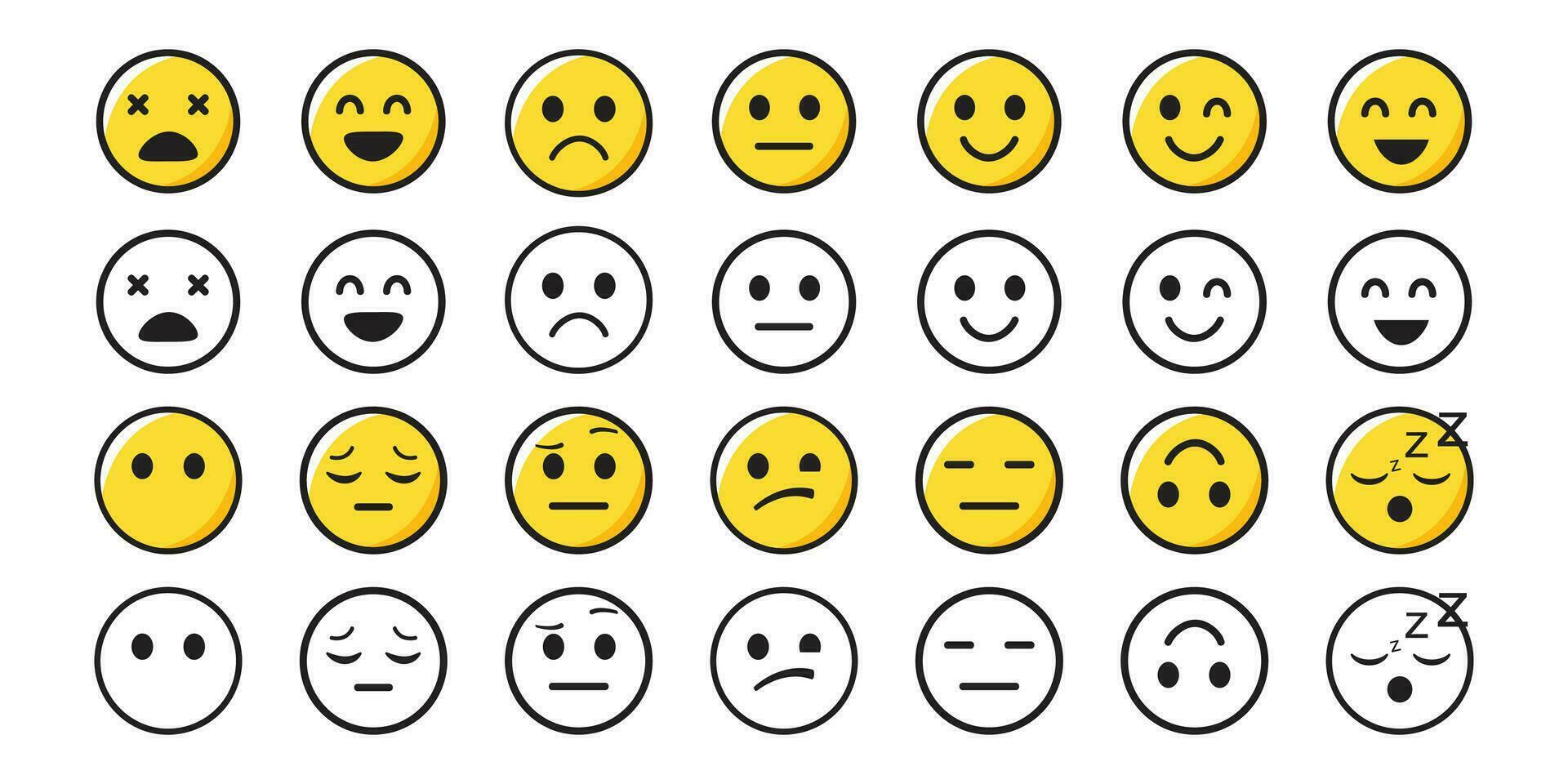 reeks van emoji's emoji met verschillend emoties web emoji's reeks vector