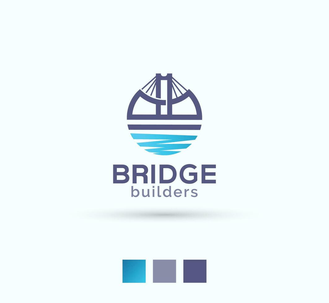 brug bouwer logo ontwerp vector