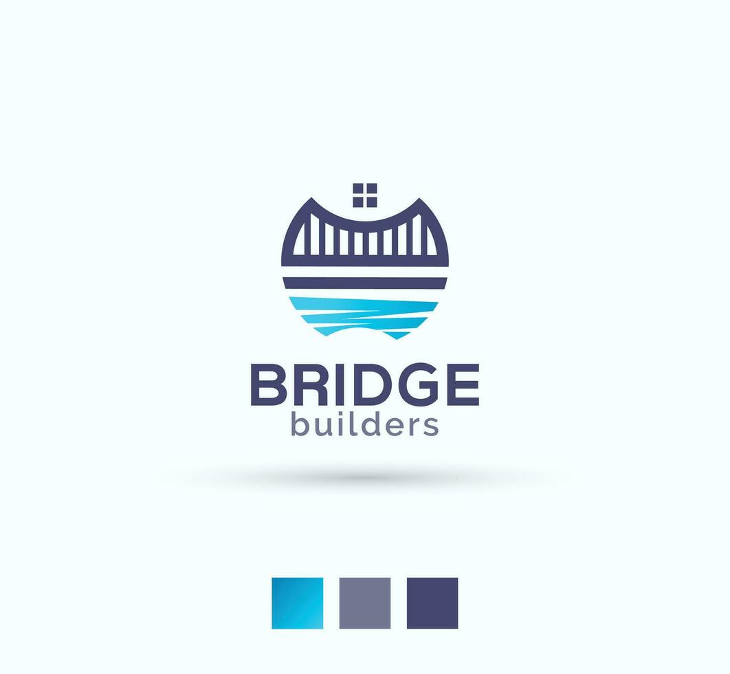 brug bouwer logo ontwerp vector