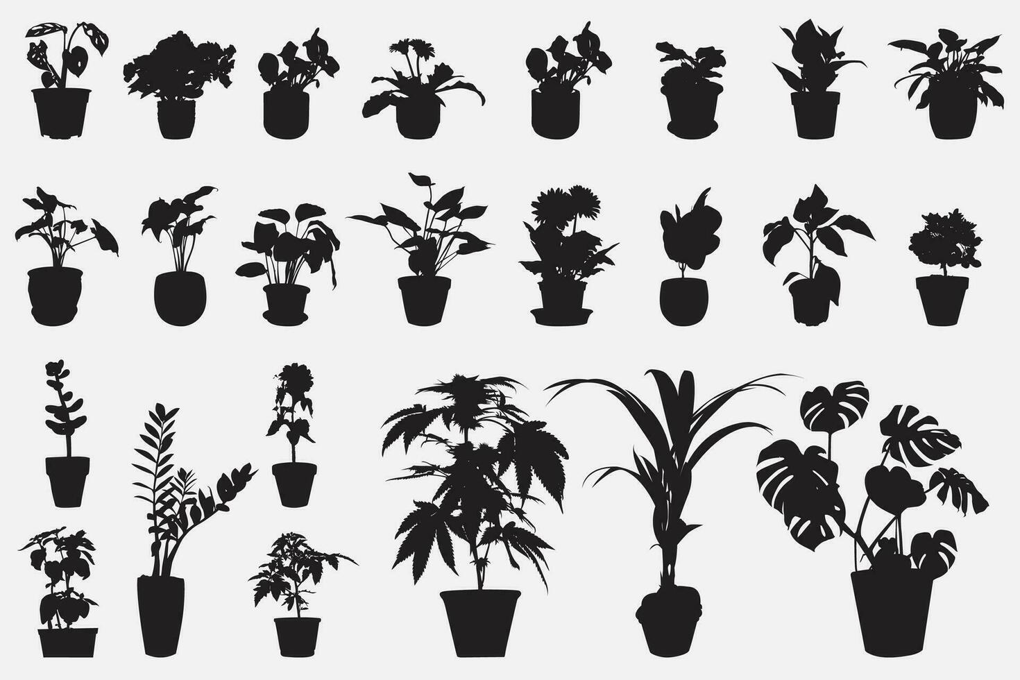 bloem fabriek pot silhouet vector