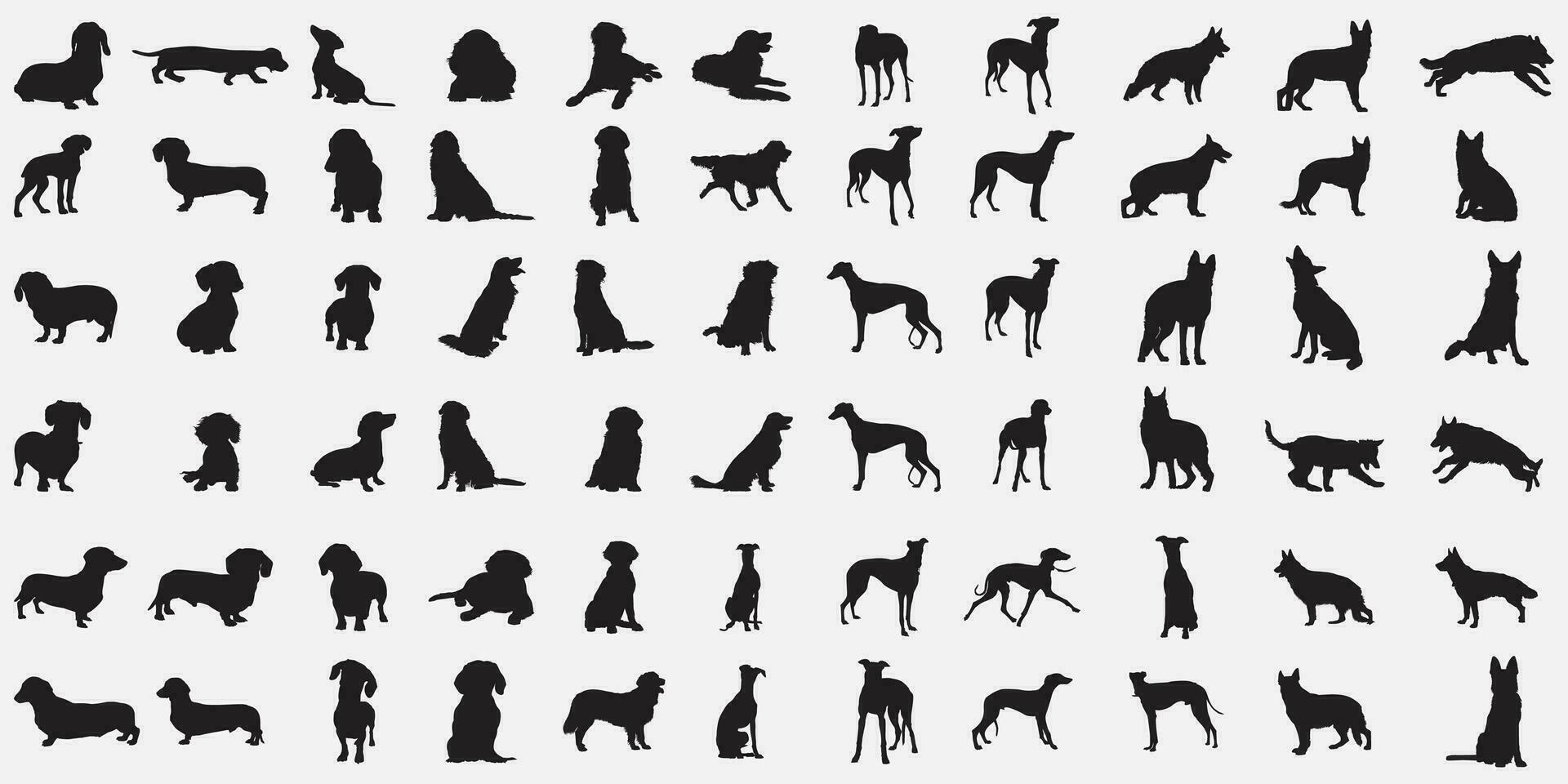 hond silhouetten set vector
