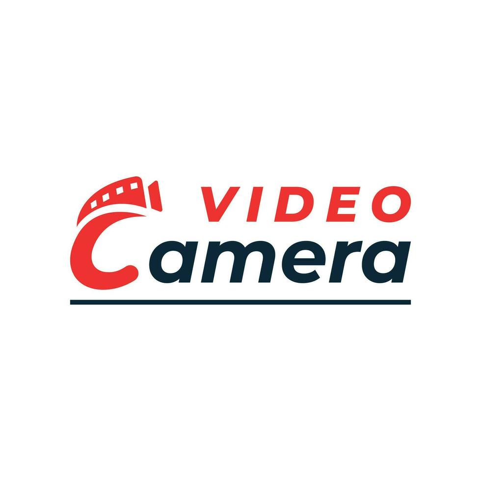 video camera tekst gebaseerd woord Mark logo ontwerp creatief gemakkelijk modern concept vector sjabloon