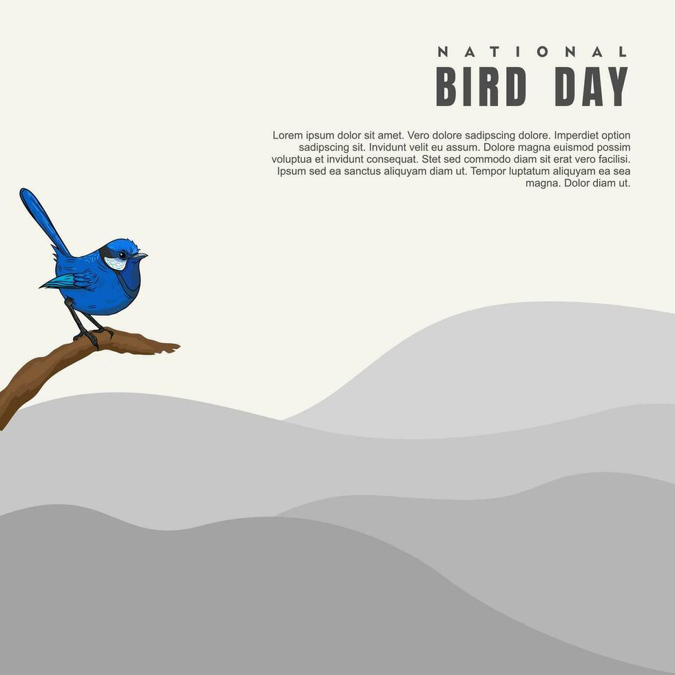 vector grafisch van nationaal vogel dag mooi zo voor nationaal vogel dag viering. folder ontwerp.plat illustratie