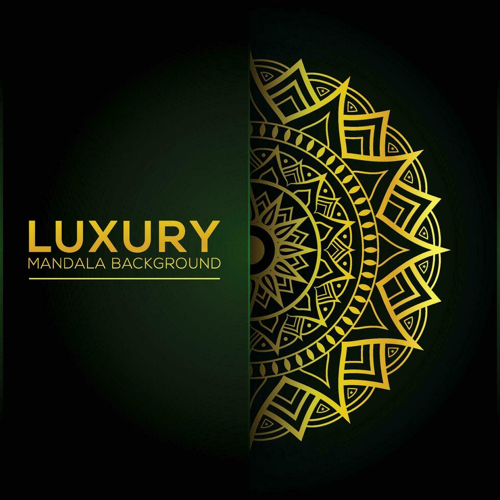 luxe stijl gouden mandala achtergrond vector ontwerp
