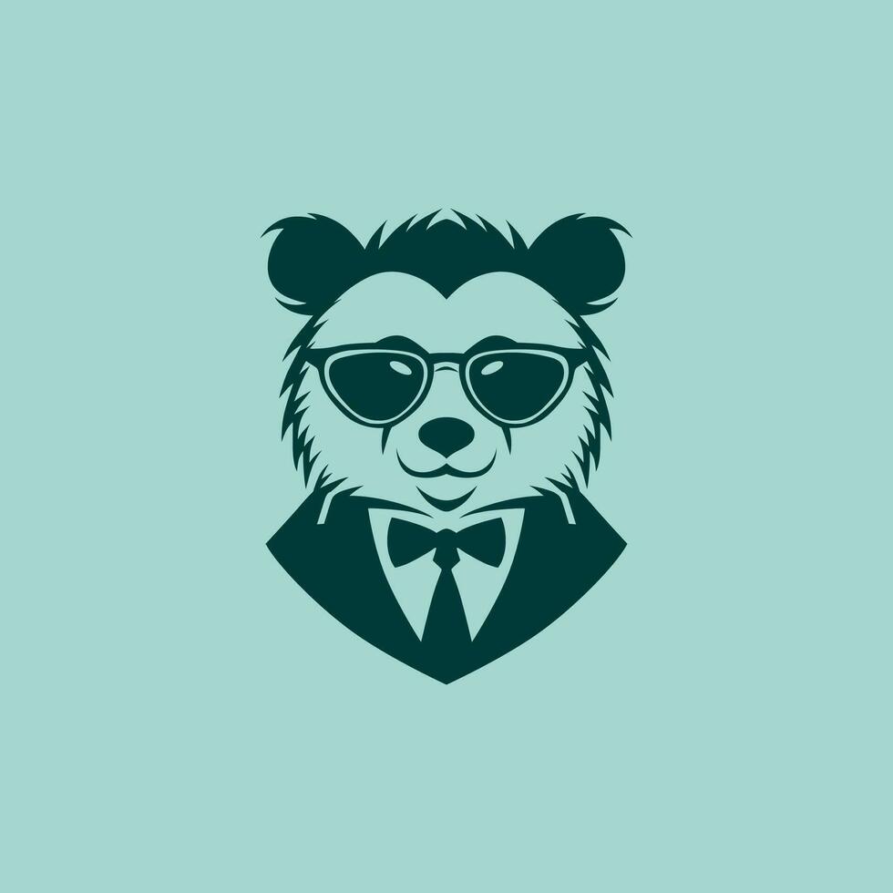 panda vervelend bril logo illustratie vector