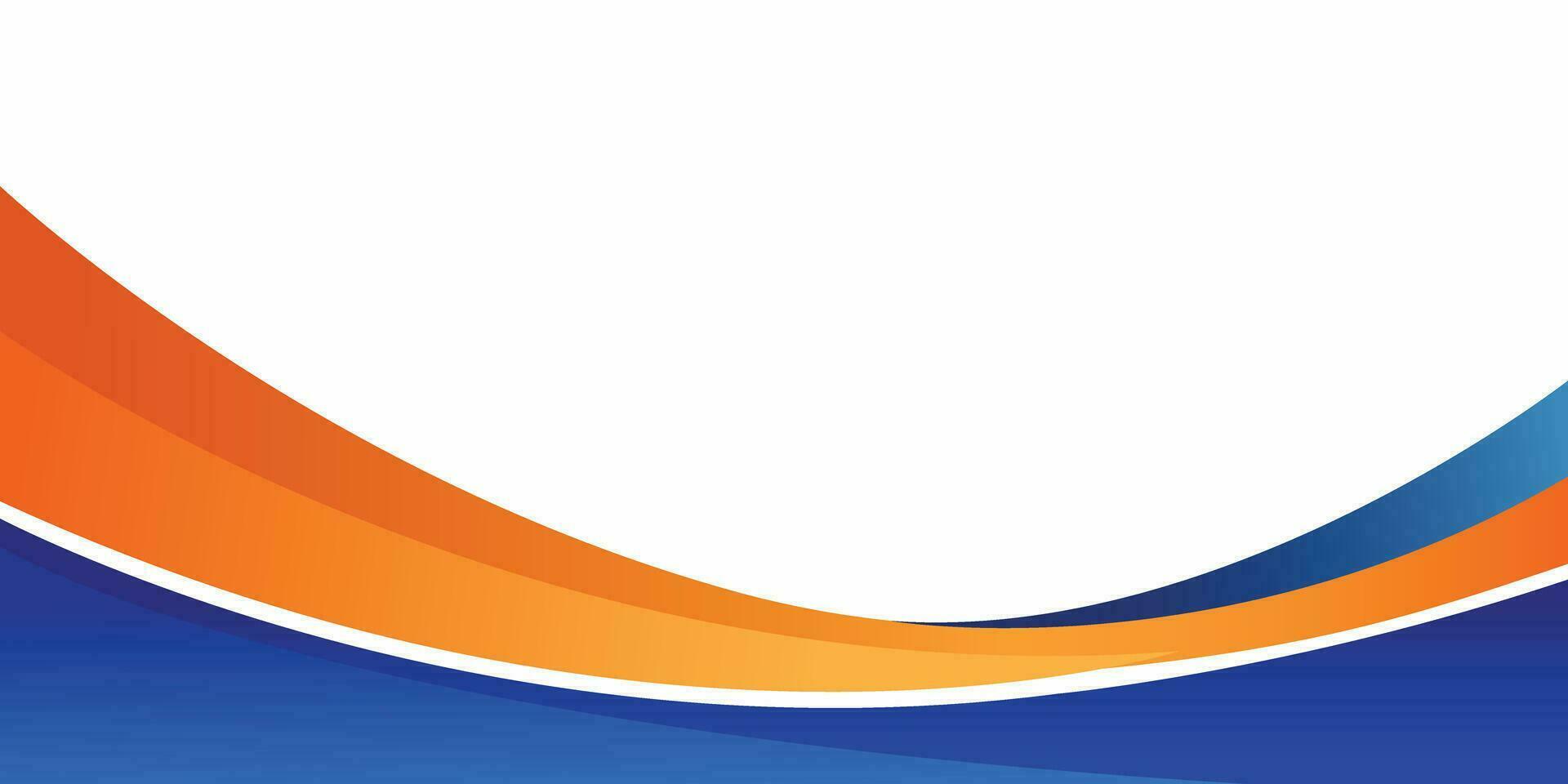 abstract blauw en oranje bedrijf banier achtergrond met dynamisch golven samenstelling. vlak vector illustratie